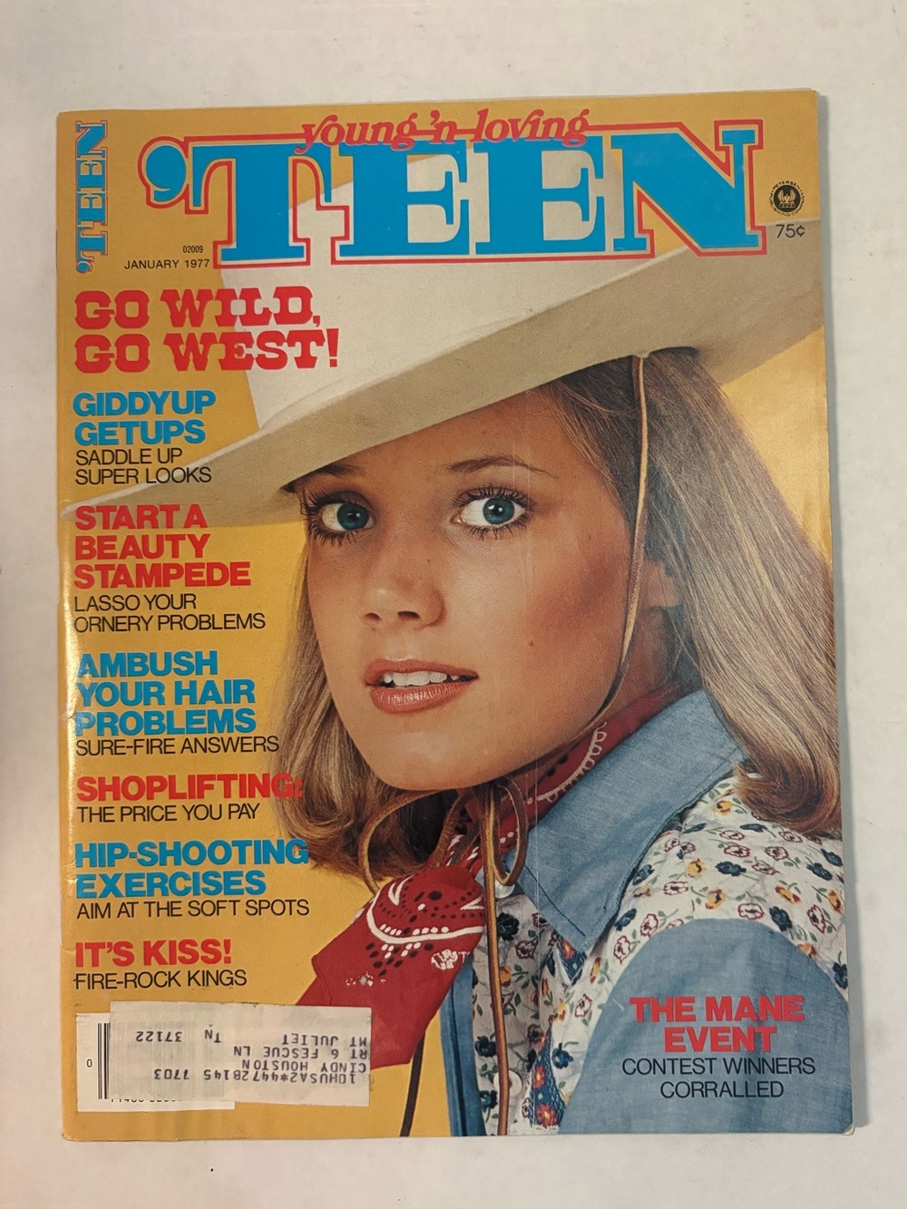 TEEN Magazine-Vintage Jan. 1977- Cheryl Tiegs on Back Cover